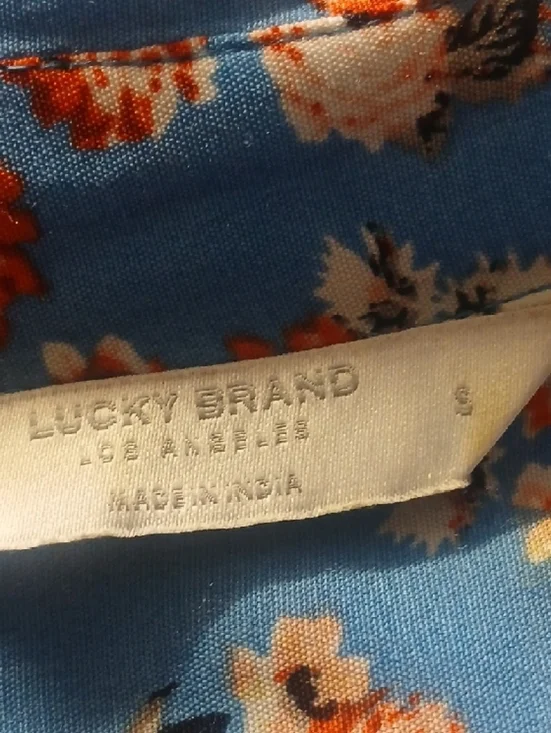 Lucky Brand Blue Maxi Dress with Red Floral Print - Picture 10 of 10